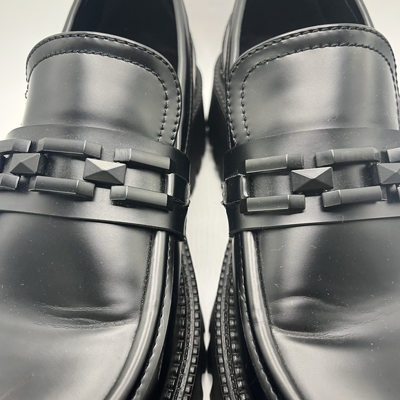 Steve Madden Women's 8 Aerin Chunky Platform Loafers Black With Plastic Chain - Picture 3 of 9